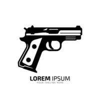 minimal and abstract logo of gun icon pistol vector silhouette isolated