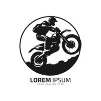 minimal and abstract logo of dirt bike icon mud bike vector silhouette design motocross bike in circle