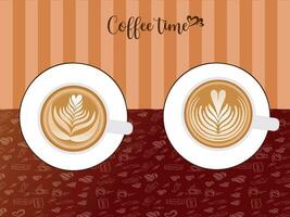 Free coffee time vector great background with coffee cup set.