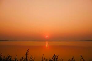 River at sunset landscape, Nature sunset beautiful photo