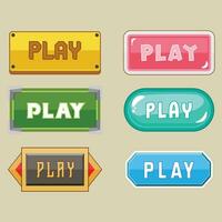 The Illustration of Play Button Game Set vector