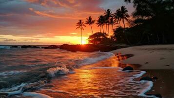 Sunset beach. serene, breathtaking, romantic, dreamy, peaceful photo