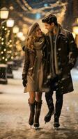 Ice skating. playful, romantic, exhilarating, fun, wintery photo