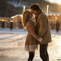 Ice skating. playful, romantic, exhilarating, fun, wintery photo