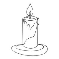 Continuous line drawing candle vector illustration Design