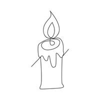 Continuous line drawing candle vector illustration Design