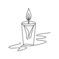 Continuous line drawing candle vector illustration Design