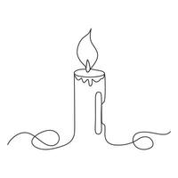 Continuous line drawing candle vector illustration Design