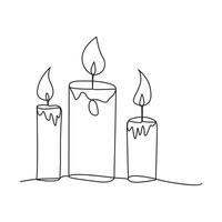 Continuous line drawing candle vector illustration Design