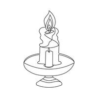 Continuous line drawing candle vector illustration Design