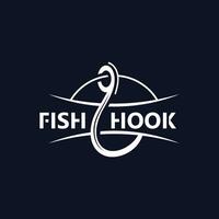 Hook Fishing logo simple and modern vintage rustic vector design style template illustration