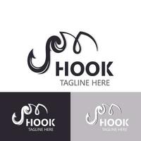 Hook Fishing logo simple and modern vintage rustic vector design style template illustration