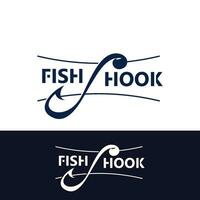 Hook Fishing logo simple and modern vintage rustic vector design style template illustration