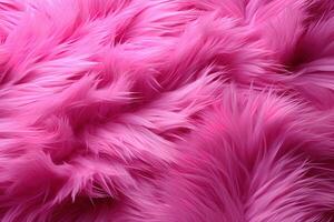 abstract background texture of fluffy fur of bright pink color photo