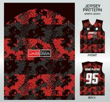 Pattern vector sports shirt background image.black red flower shadow pattern design, illustration, textile background for sports t-shirt, football jersey shirt