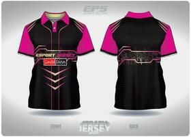 EPS jersey sports shirt vector.black pink honeycomb esports pattern design, illustration, textile background for sports poloshirt, football jersey poloshirt vector