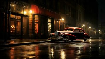 vintage film noir, digital art illustration, Generative AI photo