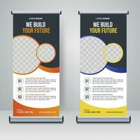 Corporate rollup or X banner design template vector