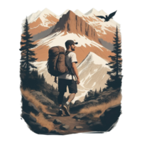 Hiking Sticker Png Transparent Background Ai Generative