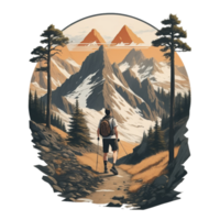 wandelen sticker PNG transparant achtergrond ai generatief