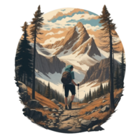 Hiking Sticker Png Transparent Background Ai Generative