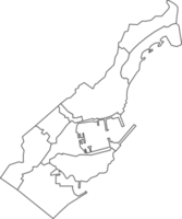 Karte von Monaco mit detailliert Land Karte, Linie Karte. png