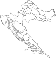 carta geografica di Croazia con dettagliato nazione carta geografica, linea carta geografica. png