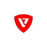 v shield red minimalist logo design vector