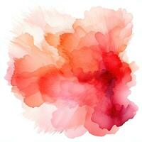 Pink and orange abstract watercolor shape isolated photo