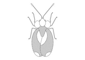 Black and White Bug Stephanitis Pyri isolated on White Background. Coloring Page of a Bug Stephanitis Pyri vector