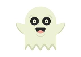 Ghost Cartoon Character Vector Flat Design isolated on white background