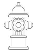 Coloring page of hydrant firefighter extinguish vector flat design isolated on white background