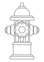 Coloring page of hydrant firefighter extinguish vector flat design isolated on white background