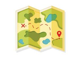 Tourist map of the area for navigation orientation vector illustration