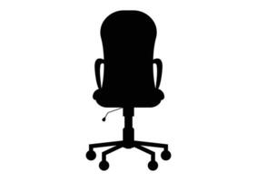 Black and white swivel office chair vector flat design isolated on white background