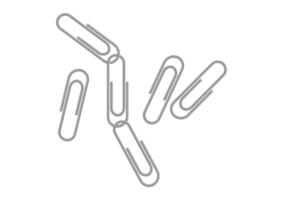 Paper Clips Vector Flat Design Isolated on White Background