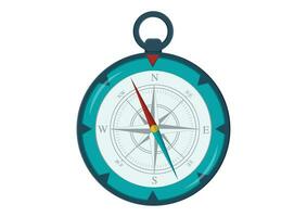 Nautical Compass for Heading and Direction Vector Illustration. Navigation Compass Isolated on White Background