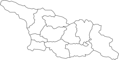 Map of Georgia with detailed country map, line map. png