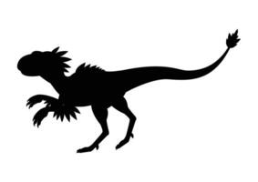 Velociraptor Dinosaur Silhouette Vector Isolated on White Background