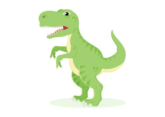 Tyrannosaurus rex dinosaur cartoon character 6034394 Vector Art at