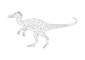 Black and White Baryonyx Dinosaur Cartoon Character Vector. Coloring Page of a Baryonyx Dinosaur vector