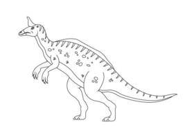 Black and White Tsintaosaurus Dinosaur Cartoon Character Vector. Coloring Page of a Tsintaosaurus Dinosaur vector