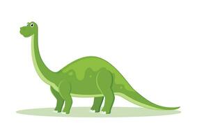 Brontosaurus Dinosaur Cartoon Character Vector Illustration