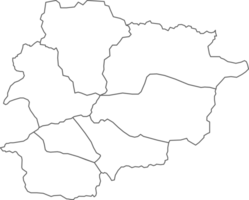 Karte von Andorra mit detailliert Land Karte, Linie Karte. png