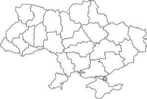kaart van Oekraïne met gedetailleerd land kaart, lijn kaart. png