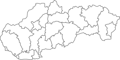 kaart van Slowakije met gedetailleerd land kaart, lijn kaart. png
