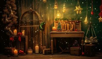 ilustración de con Navidad decoración. generativo ai foto