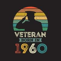 veterano nacido en 1960 vector Clásico estilo veterano día diseño vector