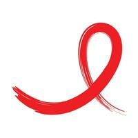 mundo SIDA día rojo cinta icono vector diseño