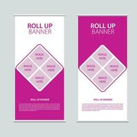 Roll up banner vertical template modern x-banner and flag banner vector design